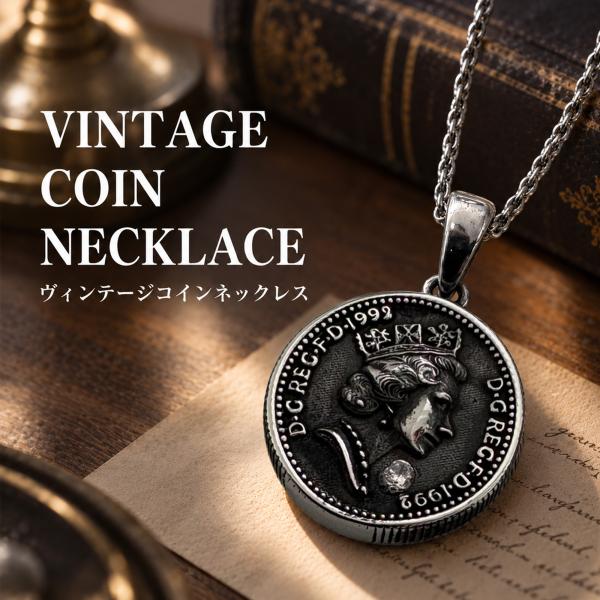 ヴィンテージコインネックレス【ステンレス ネックレス メンズ レディース BLESS ブレス】送料無料