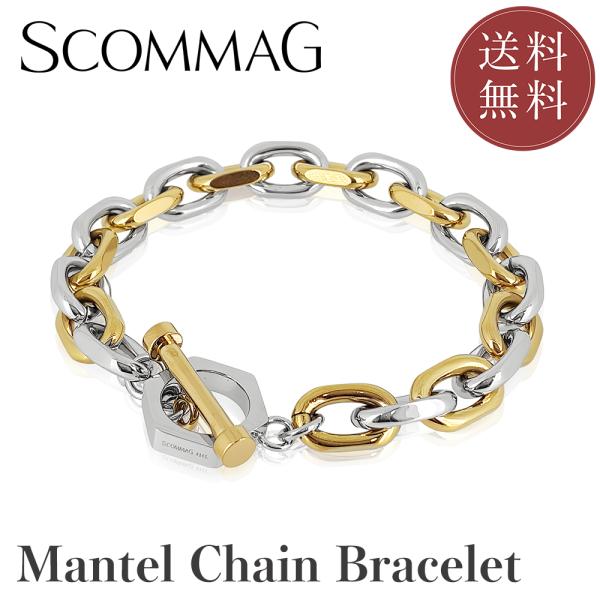 マンテルチェーンブレスレット(L)【ステンレス ブレスレット メンズ SCOMMAG エスカマジー ゴールドカラー】送料無料