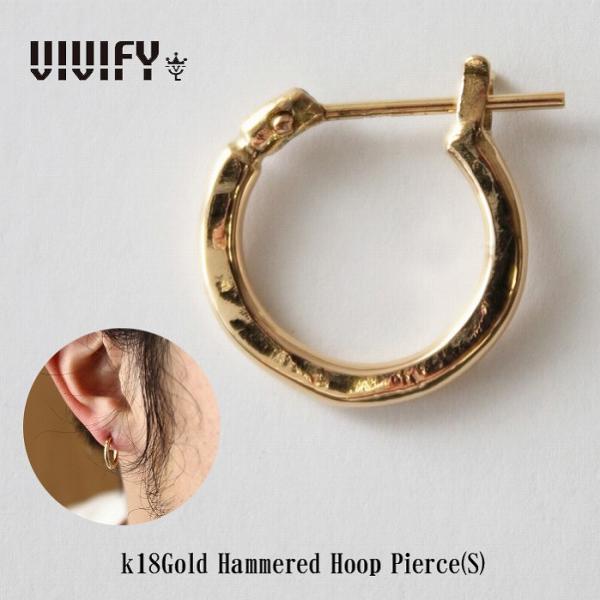 VIVIFY ビビファイ ピアス フープ 18Kゴールド k18Gold Hammered