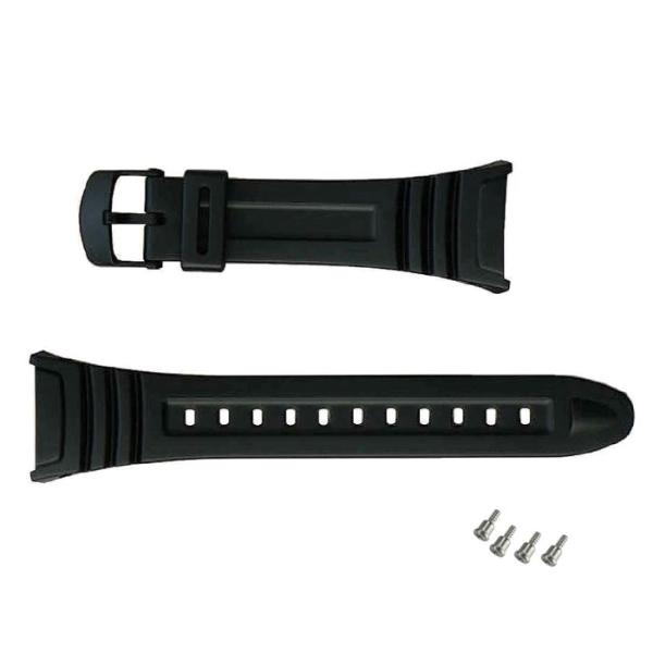 4001 カシオ純正バンド W-96H 専用ベルト ウレタン樹脂バンド ブラック  Band + 取付ネジ付  Screw  [10076822_22-10088116/4] [ ネコポス配送 ] [純正部品]