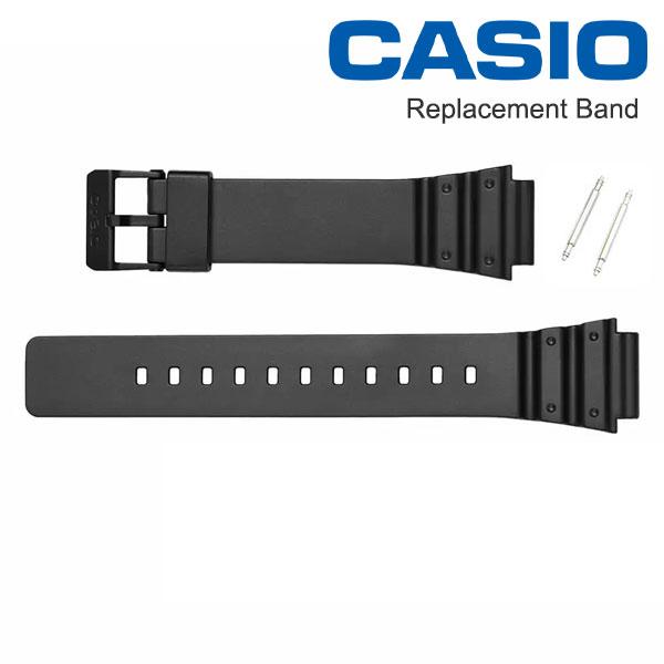 4014 カシオ純正ベルト casio MRW-200HJ専用バンド（ブラック/ウレタン樹脂）  +取付バネ棒付き [10393907_022-72011384/2]   ネコポス配送