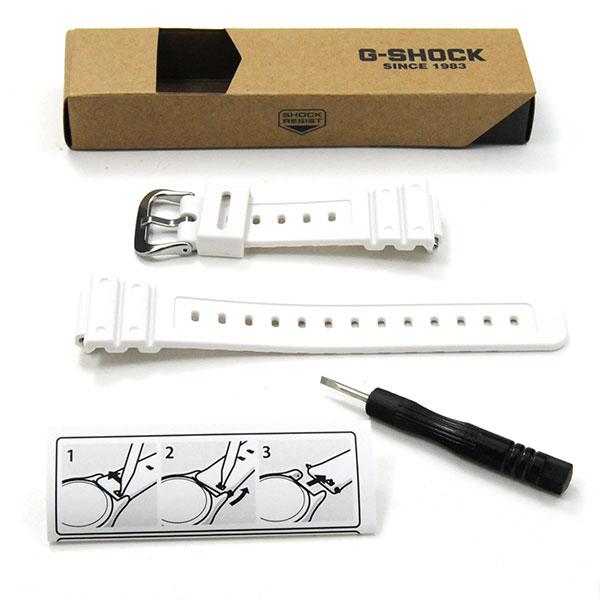 ジーショック ウォッチバンド BANDGS02P-7JR 03,0 G-SHOCK スライドレバー式 交換用バンド 替えバンド ベルト 樹脂 ホワイト  [ ネコポス配送 ]
