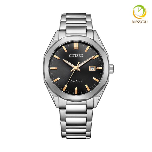 シチズン 腕時計 メンズ CITIZEN COLLECTION シチズンコレクション BM7620-83E 27.0 エコドライブ ソーラー 黒文字盤 メタルバンド ラグスポ 八角形 10気圧防水