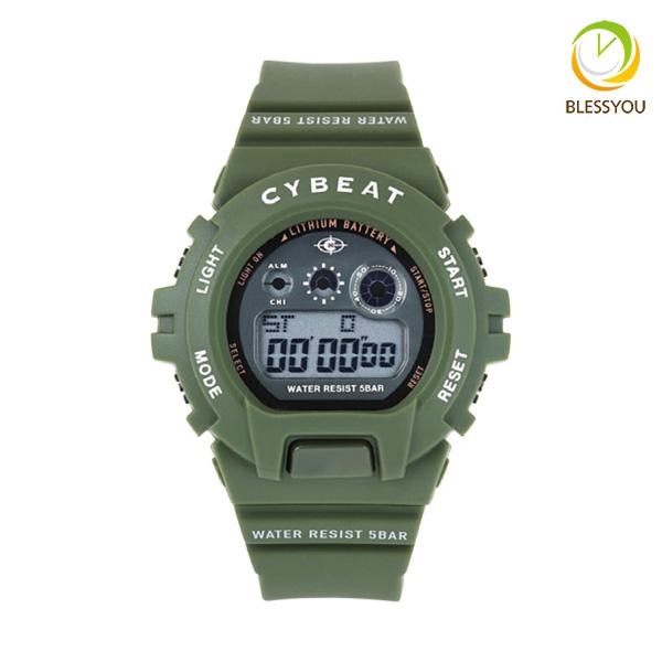 レディース キッズ 腕時計 デジタル 手軽 安い 樹脂バンド 5気圧防水 カジュアル サイビート サンフレイム CYBEAT SUNFLAME CD2C0008-GR 2.5 佐川急便 配送