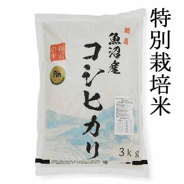 コシヒカリ 新潟 魚沼産コシヒカリ　令和3年 極上 特別栽培米 低農薬 3kg  3キロ  うるち米（精白米） コシヒカリ
