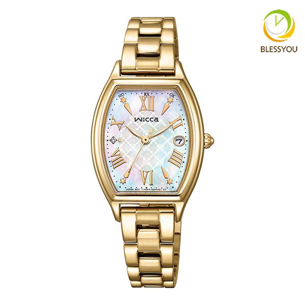 【新品・ほぼ未使用】wicca CITIZEN レディース 腕時計 限定デザイン wicca（ウィッカ） レディース 腕時計 シチズン ソーラー電波 KS4-022