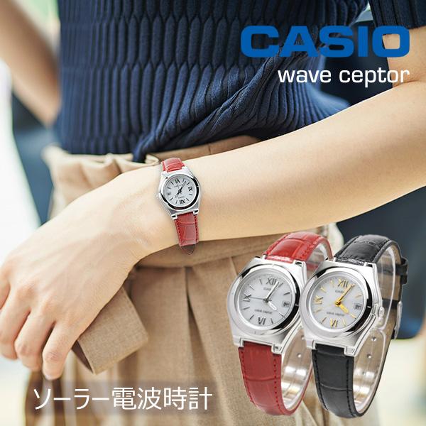 WAVE(CASIO) 腕時計 レディース 電波ソーラー 電池不要 革 WAVE(CASIO) 腕時計 レディース 電波ソーラー 電池不要 革