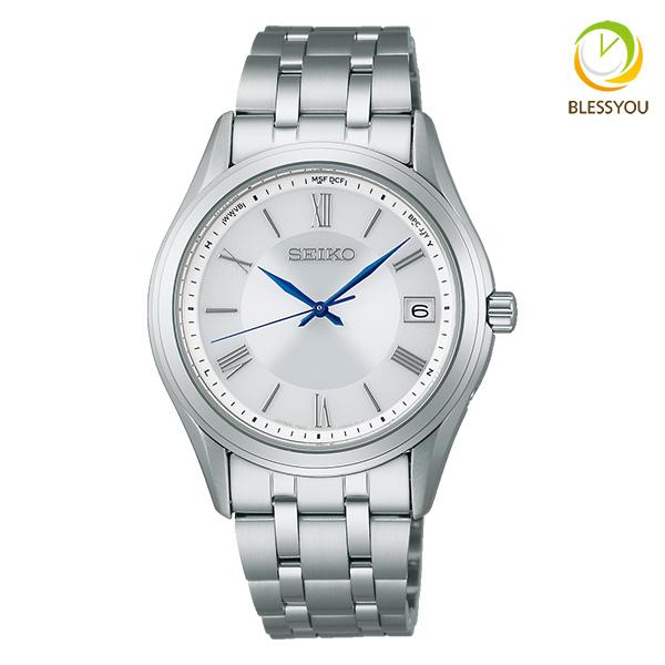 メンズ 腕時計 セイコー ソーラー電波 ホワイト SEIKO selection