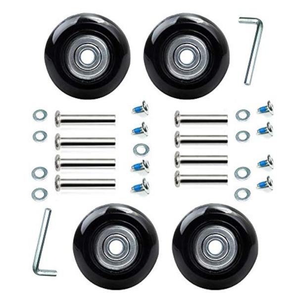 4車輪静音シリーズ用 交換タイヤキット交換用ホイール スーツケース ショッピングカートキャリーボックス車輪交換 静音 取替え 交換 修理 :20220623221430-00056:bleu-bois en ligne i 通販 SHANOER1ペア スーツケースタイヤキット キャスターホイール キャリーケース車輪 DIY 交換 修理 115Wシリーズ W293 ブラ