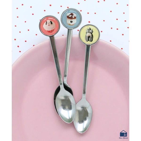 blueLeaves 植物デザイン　スプーン　マットシルバー　5本セット blueLeaves 植物デザインスプーンマットシルバー5本セット