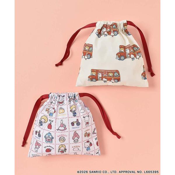 サンリオ グッズ 巾着袋 巾着ポーチ レディース 小物入れ おしゃれ キティ ポチャッコ パティ＆ジミー SANRIO CHARACTERS BASIC総柄巾着