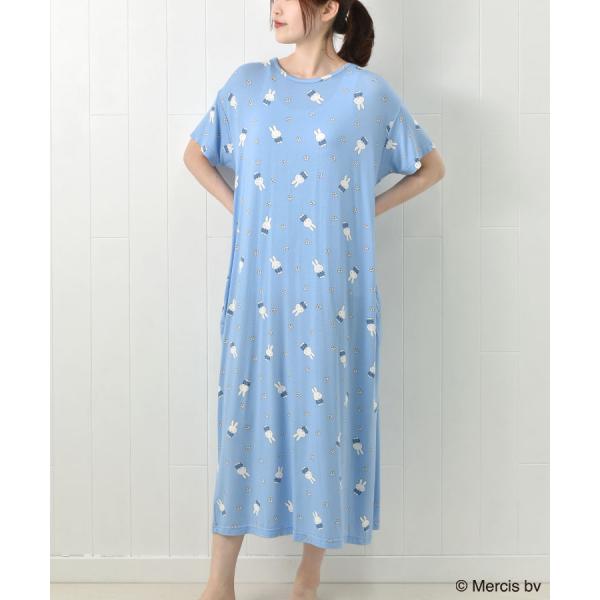 Miffy グッズ ルームウェア レディース おしゃれ ワンピース 部屋着 半袖 ポケット 夏 ギフト プレゼント ミッフィー半袖レーヨンルームワンピース