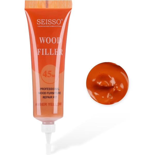 【商品情報】▲木製品補修クリーム*1本、サイズ（約）:3.8cm?12cm、容量（約）：45ml本。▲付属品なし【適用範囲】▲木製家具、木製ドア、木の柱、階段、フローリングなど様々な場所の傷、欠け、凹み、塗装の剥がれに対応できます。▲補修ク...