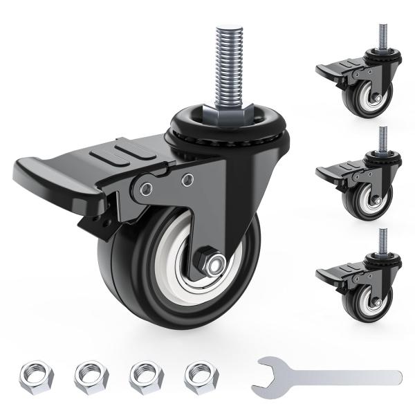 【商品サイズ】★車軸はM8 ★Ｍ8のピッチは1.25ｍｍ（並目) ★車軸の長さ約25mm ★車輪の直径約50mm ★車輪の幅約23mm ★手動で測って、少し誤差があるかもしれません。予めご了承ください。もし何かご問題がございましたら、ご遠慮...