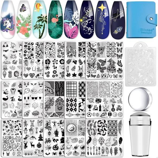 ネイルスタンププレート15セット ネイルプリント鉄板 15枚セットネイル