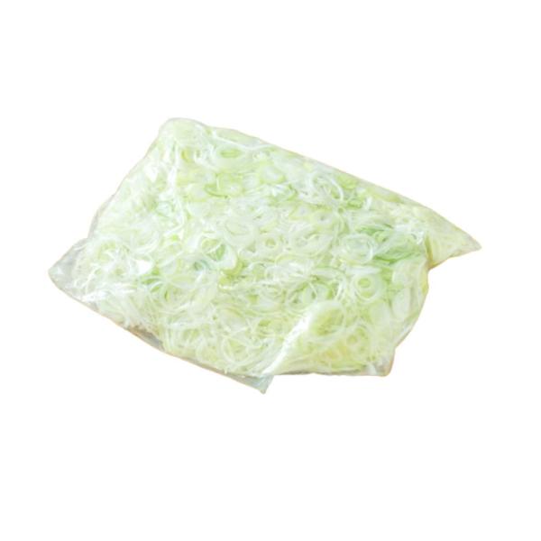 白ねぎ小口2ミリカットです。原産地は中国、加工は国産です。HACCPに準ずる品質管理が整った加工工場で生産されています。　