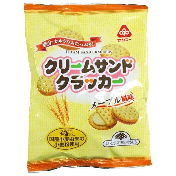 送料無料 メール便 恒食 サンコー クリームサンド クラッカー メープル風味 95g Ko M ビーライフショップ 通販 Yahoo ショッピング