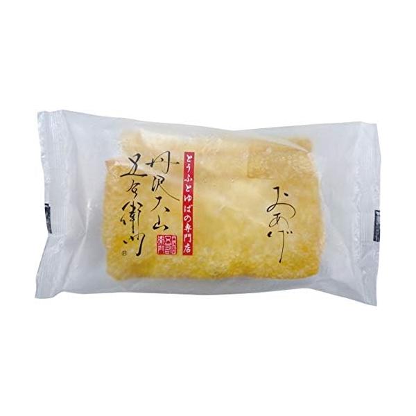 北海道産丸大豆100％と伊豆大島産にがりを使用して作ったおとうふを使用しています。揚げ油は菜種油100％使用。にがりで丹念につくり上げた豆腐を菜種油で一枚一枚ふんわり揚げたおあげです。原材料：丸大豆、凝固剤〔塩化マグネシウム含有物（にがり）...