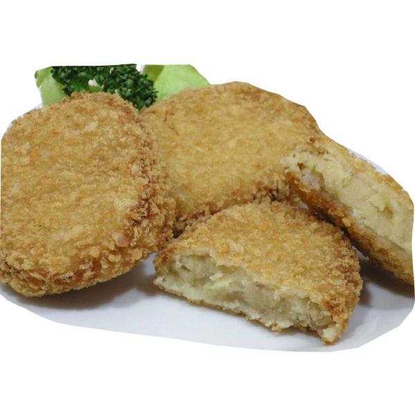 北海道産じゃがいもと鹿児島県産x2セット　黒豚を使用。しょう油、砂糖、牛乳、食塩だけでシンプルに仕上げました。原材料：じゃがいも（国産）、玉ねぎ、豚肉、砂糖、しょうゆ（大豆を含む）、乾燥マッシュポテト、牛乳、食塩、衣（パン粉、小麦粉、米粉）...