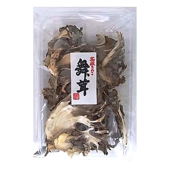 生とは一味違うおいしさです。舞茸ごはんの他お吸い物、雑煮、煮物など大変おいしいだしが出ます。機械での乾燥になります。原材料：まいたけ使い方：水で10分、又はぬるま湯で3分位で戻ります。尚、戻し過ぎると歯ざわりがなくなります。戻し水が少々黒っ...