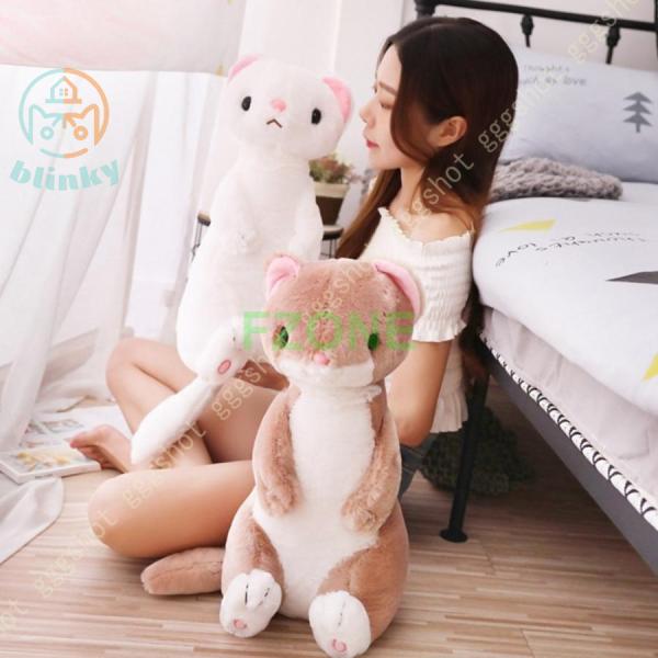 フェレットぬいぐるみ 巨大 抱き枕 縫い包み 大きい 可愛い動物 添い寝枕 座る姿 ふわふわ お人形 女の子 萌え萌え プレゼント 置物 店飾り 男女兼用 女の子