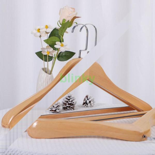 高級　木製　ハンガー　スーツ　セット 木製ハンガーセット スーツ ジャケット用 天然高級木 (茶褐色 12本組