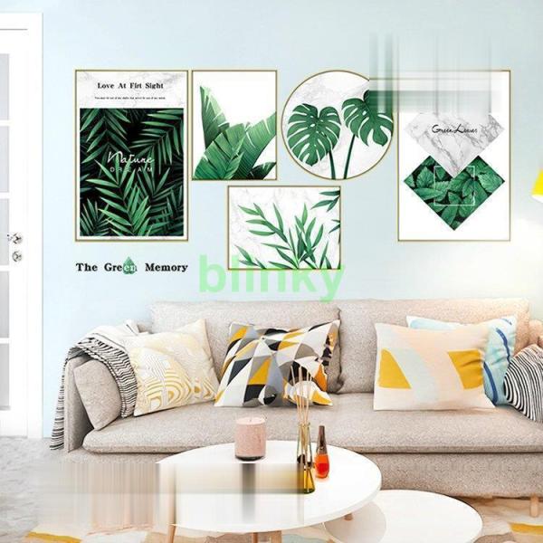インテリア 雑貨 ウォールステッカー ルームデコ 壁紙デコ 壁紙シール 植物 ボタニカル フレーム スクエア 丸型 モダン クール グリーン ホワイト ブラック可愛い ホテルライク モダン ハイセンス 模様替え 上品 ナチュラルテイスト 華...