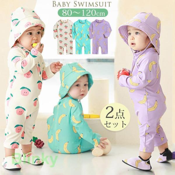 商品名 韓国子供服 オールインワン水着生産国 中国素材 ポリエステル85%、ポリウレタン15%夏の水遊びにおすすめなオールインワンタイプの水着です。*バナナとピーチの総柄イラストがとても可愛いです。*UPF50+で95%以上の紫外線をカット...