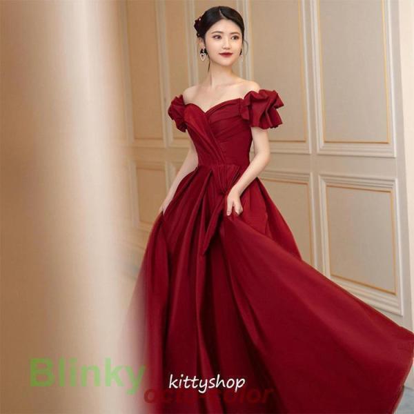 イブニングドレス オフショルダー 成人式 パーティー 演出　Q183＃ blinky_ph0521-xia-1dress535