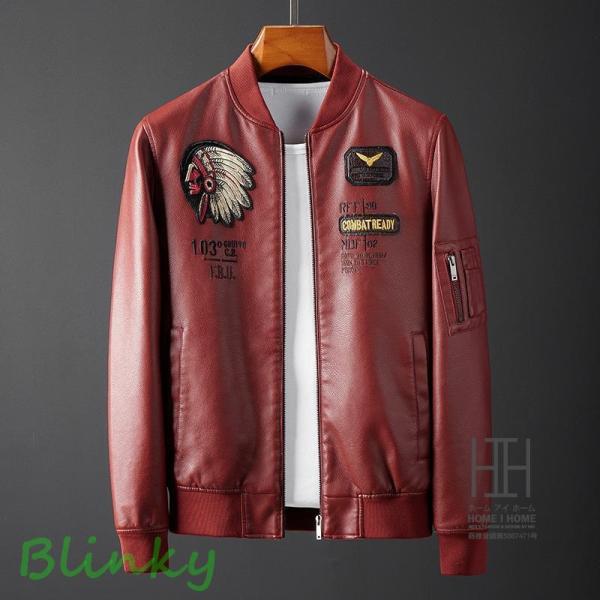 古着 オーバーサイズ レザージャケット ジャケット ブルゾン 紅色 デザイン size : 5X【 FUBU 】フブ レザージャケット リアルレザー 雰囲気
