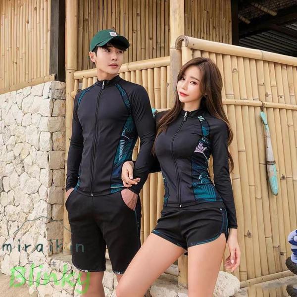 水着 レディース メンズ 体型カバー ラッシュガード 上下 セット