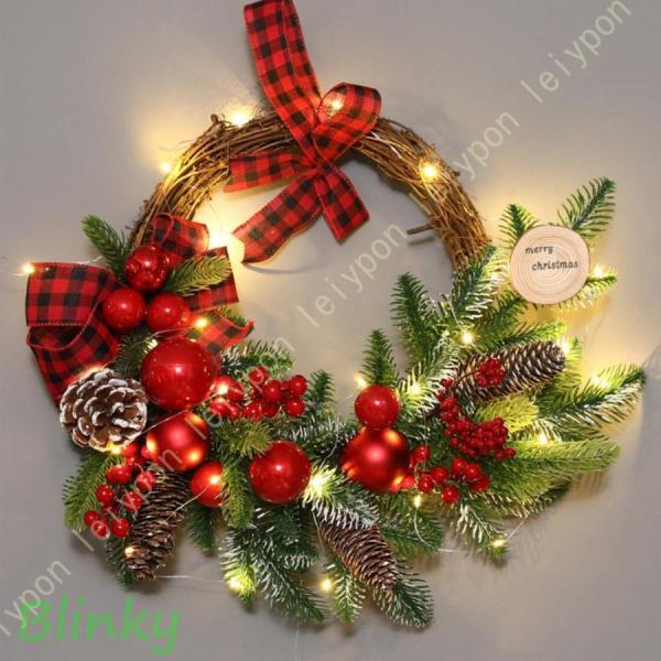 直径（外径）：約35cm/40cm/50cm/60cm  クリスマスリース本体*1 大切な人と共にクリスマスをお楽しみください。◎【リアルに見える】春の花の花輪は、人工の牡丹、バラ、牡丹の葉、そして表と裏の両方を覆うアジサイの花から作られ、...