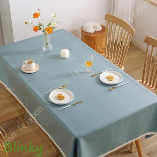 綿麻 長方形テーブルクロス おしゃれ 北欧 撥水 ずれにくい タッセル付き 田園風 長方形 テーブルカバー 綿 食卓テーブルクロス 滑り止め 肌触り良い