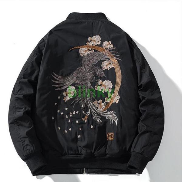 スカジャン メンズ 刺繍 ブルゾン 花柄 鳳凰 ma-1 男女兼用 秋物