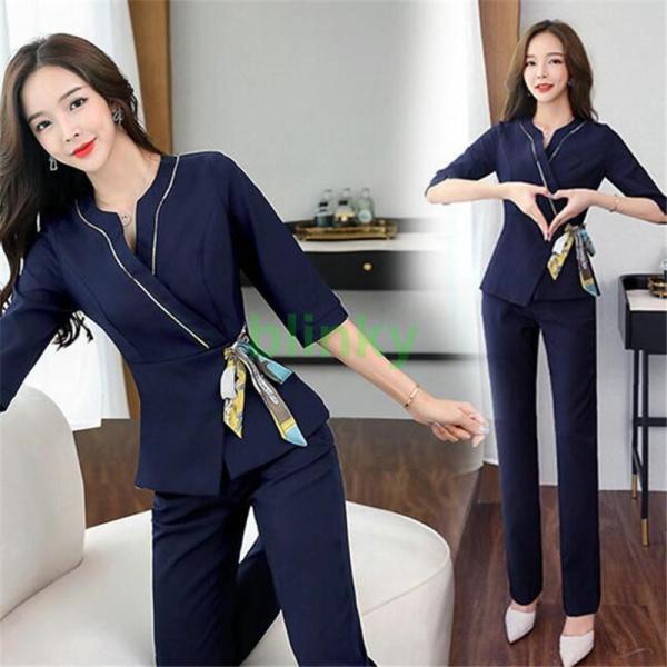 ユニフォーム レディース 上下セット パンツ 半袖 七分袖 サエステユニフォーム サロンウェア エステサロン 美容 制服 セラピスト マッサージ
