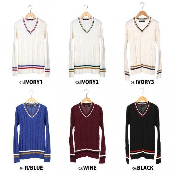 ニットセーター メンズ 長袖 Vネック チルデンセーター ケーブル編み Buyee Buyee Jasa Perwakilan Pembelian Barang Online Di Jepang