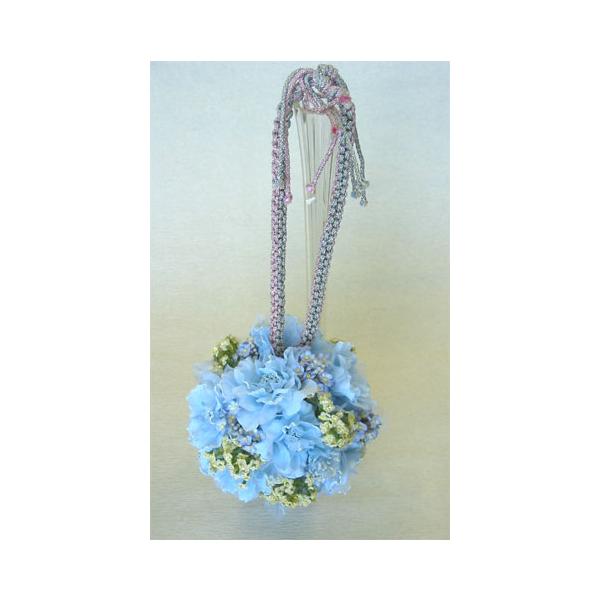 アートフラワー〔造花〕ブーケ/ブルーボールブーケ : フラワーギフト