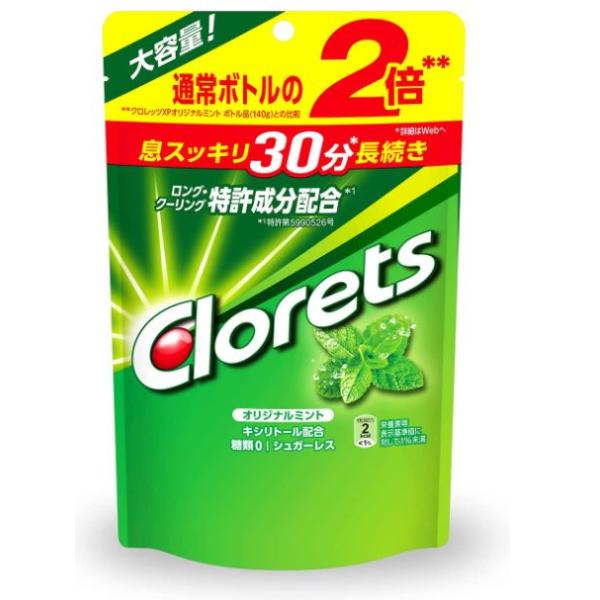 他サイト： クロレッツ オリジナルミント スタンドパウチ ガム 大容量 280gの商品画像