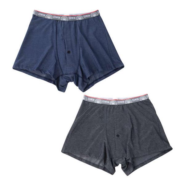 EDWIN ボクサーパンツ 前開き メンズ 2枚組 ニットトランクス