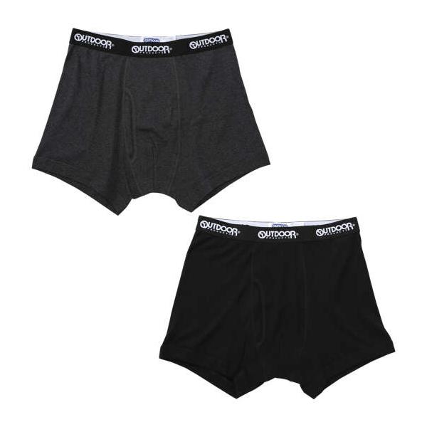 ボクサーパンツ コットン 綿100％ 2枚組 前開き アウトドア OUTDOOR PRODUCTS ブラック チャコール 大きいサイズ3L 4L 5L 6L 7L 8L