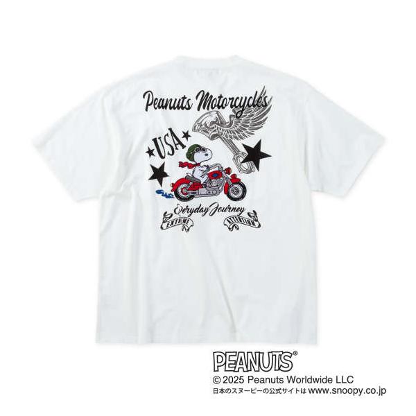 メンズ 半袖tシャツ 綿 100% スヌーピーコラボ半袖Tシャツ FLAGSTAFF×PEANUTS 大きいサイズ ホワイト 白 3L 4L 5L 6L