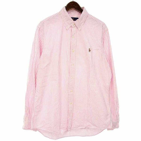 早い者勝ち！ETRO 4XLストライプ　ボタンダウン　ワイシャツ　レッドピンク 楽天市場】ワイシャツ ボタンダウン 長袖 ピンク ストライプ 2枚