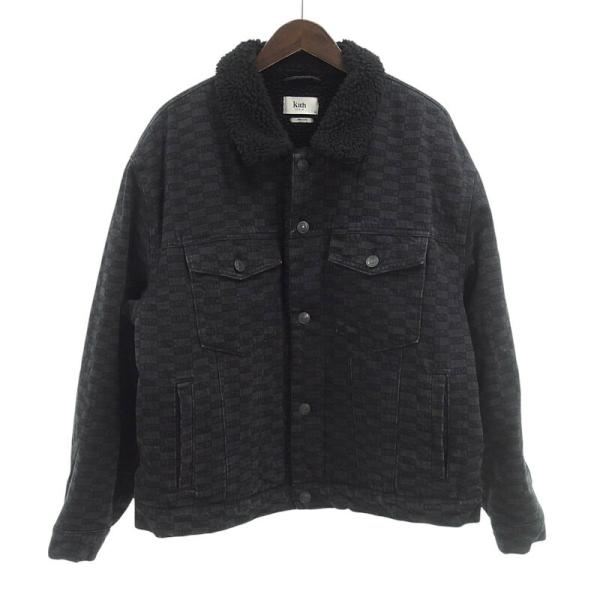 キス/KITH スモール ロゴ ボア デニム ジャケット ブラック キス/KITH スモール ロゴ ボア デニム ジャケット ブラック
