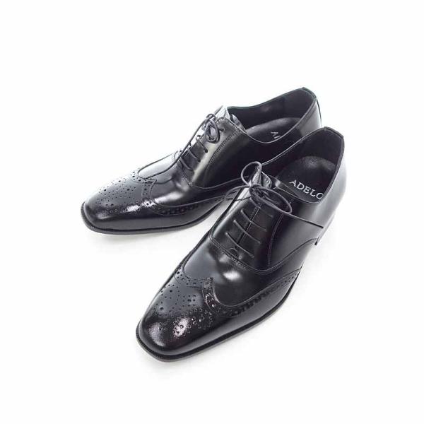 売上実績NO.1 ✨美品✨ADELO アデロ ウィングチップ 6㎝アップ レザー