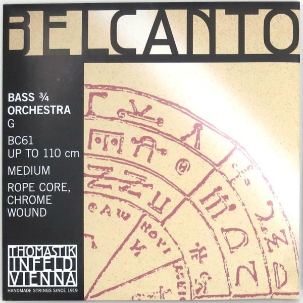 【商品概要】オーストリアのトマスティック・インフェルド社製。言わずと知れた名作ベース弦、ベルカント弦。G弦:BC 61 ロープコア/クロム巻テンション:ミディアムサイズ: 3/4(標準)【商品説明】【商品詳細】ブランド：Thomastik-...