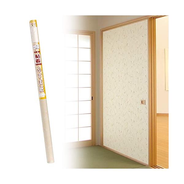【商品概要】サイズ:95cm(幅)×185cm(高さ)入り数:1枚入材質:パルプ二層漉き/ポリプロピレン/裏面の糊:アクリル系樹脂使用方法:ウラ紙をはがして貼るシールタイプ枠を外せない戸襖(板ふすま)に適する【商品説明】説明≪粘着タイプのふ...