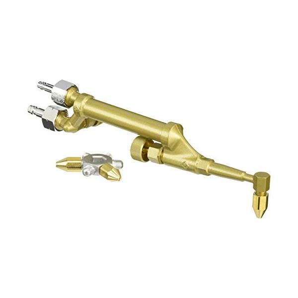 【商品概要】細カプラー:付全長:210mm質量:350g火口:#100、#200、#315細カプラー:あり火口もショートサイズ首が90°に曲がっているため全長が短く、狭い場所での作業や銅管のロウ付などに対応【商品説明】【商品詳細】ブランド：...