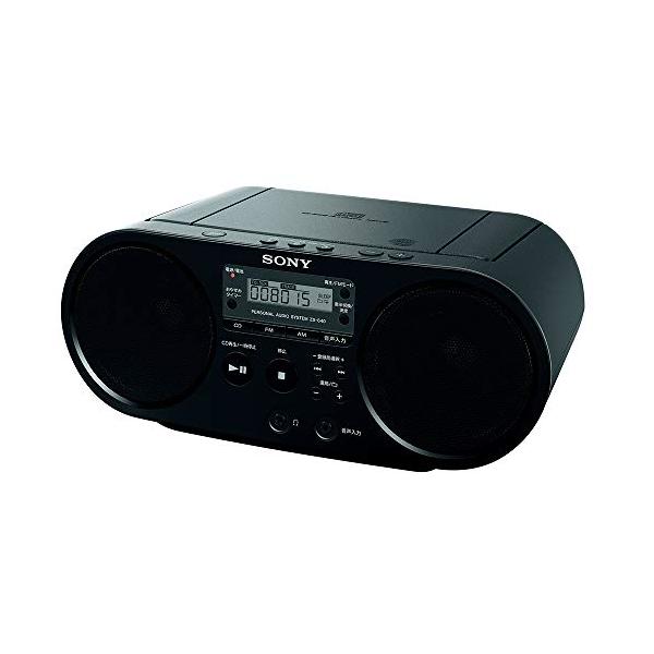 ソニー AUX CDラジオ ZS-S40 : FM/AM/ワイドFM対応 ブラック B : BLS