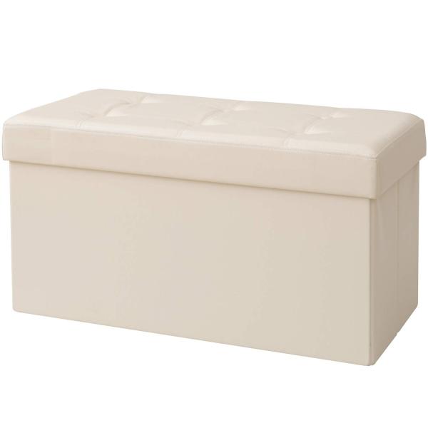 【商品概要】お客様組立品本体サイズ:幅76×奥行38×高さ40cm材質:張り地=合成皮革、中材=ウレタンフォーム、芯材=繊維板原産国:中国耐荷重:160kg【商品説明】説明●高級感のある収納スツール大きめサイズなので、たっぷり収納●椅子、収...