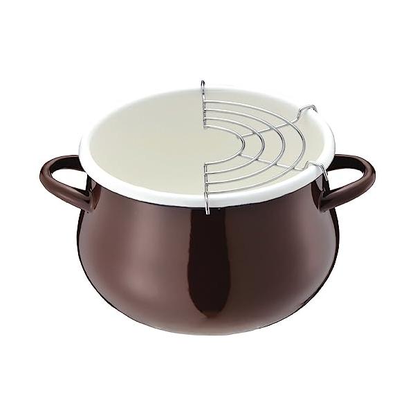 【商品概要】製品サイズ:(約)幅205×奥行160×高さ105mm製品重量:(約)520g材質:本体・取っ手/ほうろう用鋼板(ほうろう加工)、アミ/鉄(クロムめっき)原産国:中国底の厚さ:0.9mm満水容量:1.7L【商品説明】説明ひとり分...